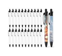Sudemota Lot de 24 stylos de Sublimation avec revêtement par Sublimation, Stylo de Transfert de Chaleur, Paquet en Vrac avec Film rétractable pour Bricolage, Bureau, école, Facile à Utiliser