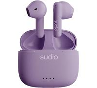 Sudio Écouteurs True Wireless A1 – Bluetooth, Commande tactile, Charge sans fil, IPX4 – Violet