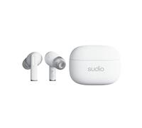 Sudio A1Pro Blanc, Ecouteurs Intra-Auriculaires avec Bluetooth, Touch Control avec Support de Charge Compact sans Fil, IPX4, Active Noise Cancellation, Microphone intégré, Premium Crystal Sound