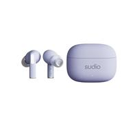 Sudio A1Pro Violet, Ecouteurs Intra-Auriculaires avec Bluetooth, Touch Control avec Support de Charge Compact sans Fil, IPX4, Active Noise Cancellation, Microphone intégré, Premium Crystal Sound