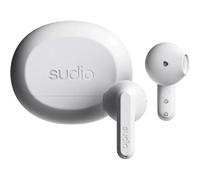 Sudio A3 Blanche Neige - Les écouteurs pour Toute la journée. Expérience d'écoute équilibrée, 2 Microphones, Bluetooth 5.4 multipoint, résistance à l'eau IPX4, jusqu'à 25 Heures d'autonomie Totale.
