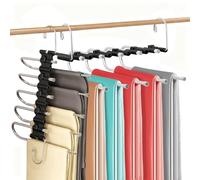 Sudnsadaks 2 Pcs Cintre Pantalon, 5 en 1 Cintres pour Pantalons Acier Inoxydable, Antidérapants Pliables Porte-Pantalons, Multifonctions Cintre Gain Place pour Écharpes, Jeans, Vêtements, Serviettes