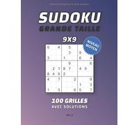 Sudoko Grande Taille: Livre de 100 grilles de Sudokus gros caractères 9x9 niveau moyen avec solutions pour enfants et adultes
