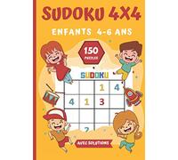 Sudoku 4X4 Enfants 4-6 ans: Livre de sudoku grille 4X4 adapté aux plus petits | Niveau très Facile |150 grilles+ solutions | 17.78 x 25.4 cm - 53 pages | Développer l'esprit logique de votre enfant