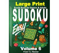 Sudoku Books for Seniors Large Print: Volume 6, Easy, Extra Large Puzzle Grids, Sudoku puzzles for Seniors, Teens, Adults. Bold 9x9 grid is easy to use. Great gift idea.