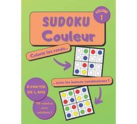 Sudoku couleur: Cahier avec 96 sudokus 4x4 facile à colorier pour les enfants | solutions à la fin du cahier | à partir de 4 ans | format : 21,59x27,94