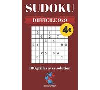 SUDOKU DIFFICILE 9x9: 100 grilles avec solution - collection RIZZL GAMES