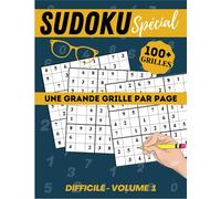 Sudoku difficile volume 1: Cahier spécial gros caractères, très lisible | 120p Grand Format 21 x 29,7cm | Une grande grille par page, pour adultes
