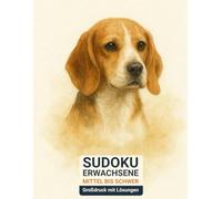 sudoku erwachsene mittel bis schwer: Großdruck mit Lösungen & Beagle-Design