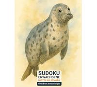 sudoku erwachsene mittel bis schwer: Großdruck mit Lösungen & Kegelrobbe-Design