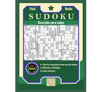 Sudoku para Adultos - 500 Rompecabezas Fáciles y de Nivel Medio con Soluciones: 250 Sudokus Fáciles + 250 de Nivel Medio. Tamaño Grande 21,59 x 27,94 cm. Un Solo Resultado por Juego.