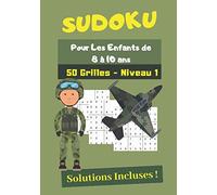 Sudoku Pour les Enfants de 8 à 10 ans: Cahier de Jeux Sudoku I 50 Grilles I Niveau Facile I Réponses Incluses I Camouflage I Vert