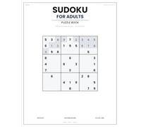 Sudoku Puzzle Book for Adults: 100 Hard Sudoku Puzzles with Solutions - Large Grid, One Puzzle Per Page, Perfect for Beginners to Advanced Players