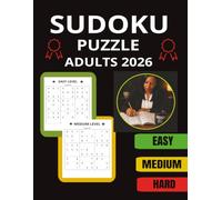 Sudoku Puzzle Book for Adults: Over 100 Pages of Easy, Medium & Hard Sudoku Puzzles with Solutions | Fun Brain Games for Relaxation, Focus and Mental Exercise