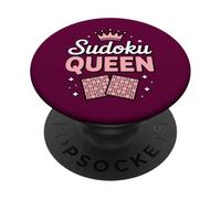 Sudoku Queen Puzzle Lover, Joli Design de Jeu de logique PopSockets PopGrip Adhésif