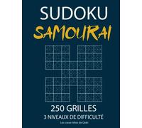 Sudoku Samourai - 250 grilles avec solutions: 1000 grilles de Sudoku classiques reliées entre elles - Les casse-têtes de Qoki