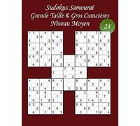 Sudokus Samouraï - Grande Taille & Gros Caractères - Niveau Moyen - N°24: 100 Sudokus Samouraï - Format A4 (8,5’ x 11’) - Grands Caractères (22 points) pour les Sudokus et les solutions