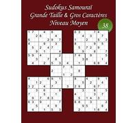 Sudokus Samouraï - Grande Taille & Gros Caractères - Niveau Moyen - N°38: 100 Sudokus Samouraï - Format A4 (8,5’ x 11’) - Grands Caractères (22 points) pour les Sudokus et les solutions