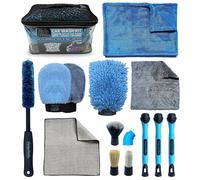 Sudz Budz Premium Kit Nettoyage Voiture 10 pcs | Gants Lavage Voiture, Twisted Loop Microfibre Chiffons, Brosse Jante, Pinceau Detailing Auto pour Le Lavage Extérieur Le Nettoyage Intérieur