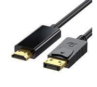 SueaLe Câble adaptateur DisplayPort vers HDMI compatible 4K/1080p Canaux numériques non compressés en option