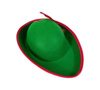 SueaLe Chapeau allemand vert avec détails à plumes brillantes, taille adulte, costume de théâtre, accessoire LARP en coton respirant
