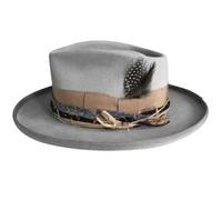SueaLe Chapeau haut de forme vintage Fedora de l'âge victorien en laine à bord court haut de magicien à l'ancienne pour garçon homme adulte chapeaux en laine pour femmes hiver, gris, Taille unique