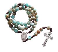 SueaLe Chapelet catholique tendance fait à la main avec perles rondes pour colliers religieux pour femmes et hommes en acrylique