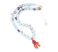 SueaLe Collier à breloques en verre inspiré de la mer - Couleur vive - Chaîne tendance - Bijou prêt à offrir