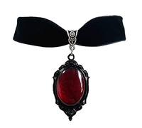 SueaLe Collier ras du cou gothique vintage en relief pour femme - Collier tendance en velours noir - Bijou mystère païen sorcière - Cadeau pour fille - Bijoux fantaisie pour homme et fille, taille