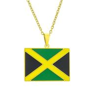 SueaLe Collier tendance avec pendentif carte de pays pour homme et femme - Drapeau de la Jamaïque - Chaîne clavicule - Culture pour un usage quotidien - Drapeau de la Jamaïque, taille unique, Comme