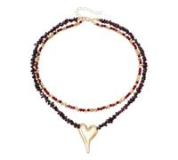 SueaLe Collier tendance avec pendentif en pierres précieuses multicolores - Collier clavicule coloré pour femme - Accessoire tendance - Pour un usage quotidien, taille unique, Comme décrit, Comme