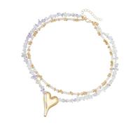 SueaLe Collier tendance avec pendentif en pierres précieuses multicolores - Collier clavicule coloré pour femme - Accessoire tendance - Pour un usage quotidien, taille unique, Comme décrit, Comme