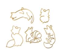 SueaLe Ensemble Foxes Collection - Cadre en métal - Pendentif en résine UV - Cadre ouvert - Pour la fabrication de bijoux - Pendentifs assortis