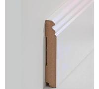 Südbrock 719.145 - Plinthe à base de Berlin - 19 x 145 x 2500 mm - Film MDF - Blanc - Peut être peint - Barre de hamburger - 1 pièce