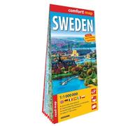 Comfort Map Carte routière plastifiée Suède 1/1.000.000 grand format laminée Express Map