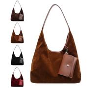 suede bags for women modavo suede bag, Premium Leather vintage tote work bags large Crossbody (Brown,36x35x12cm)