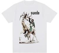 Suede Band Vintage 90S T-Shirt Cotton Men T Shirt Tee T-Shirt Mens Tops Unisex White M
