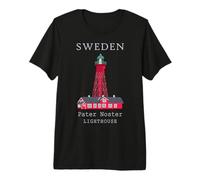 Suède, Phare de Pater Noster, Dessin à la Main T-Shirt Haut de Gamme
