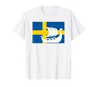Suède Viking Sverige Swedish Support Danemark Pas à Vendre T-Shirt Graphique avec Valeur, Homme, Blanc, L