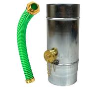 SÜDMETALL Collecteur d'eau de pluie en zinc de qualité supérieure de 120 mm avec raccord de tuyau et de tonneau pour le tuyau de descente - Collecteur d'eau de pluie en zinc titane 75 % - Collecteur