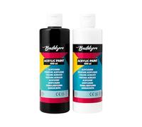 SÜDOR DUO Lot de 2 peintures acryliques 400 ml noir et blanc - Couleurs pouring acryliques hautement pigmentées, végétaliennes et imperméables - Peinture d'artiste pour bois, toile, pierre, papier et