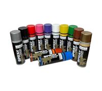 SÜDOR Lot de 12 bombes aérosol 200 ml séchage rapide pour graffiti & déco - Pour bois, pierre, mur, métal: Noir, Blanc, Bleu, Vert, Rouge, Jaune, Violet, Orange, Rose, Marron, Gris Anthracite, Doré