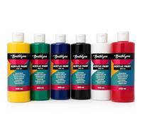 SÜDOR Lot de 6 peintures acryliques hautement pigmentées et couvrantes pour bois, pierre, toile, papier, tissu, cuir, métal et pouring - 6 x 400 ml