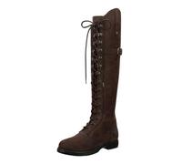 SUEDWIND FOOTWEAR Longford Bottes d'équitation d'hiver imperméables - Bottes d'équitation en cuir pour femme avec laçage polo, fermeture éclair et fourrure d'hiver en peluche - Noir ou marron - Taille