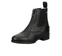 Suedwind Nova Soft FZ Winter Bottines d'équitation unisexes en cuir de vachette - Bottines Paddock avec fourrure en peluche, semelle confortable en caoutchouc et fermeture éclair sur le devant - Noir