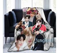 Suehome Couverture Jungkook douce et confortable en laine polaire pour canapé, bureau, voiture, camping, yoga, voyage, décoration de la maison, couverture de plage, cadeau