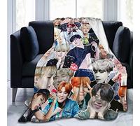 Suehome Jimin Couverture polaire douce et confortable en laine pour canapé, bureau, voiture, camping, yoga, voyage, décoration d'intérieur, couverture de plage en peluche