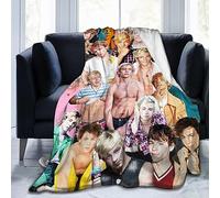 Suehome Ross Lynch Couverture polaire en laine douce et confortable pour canapé, bureau, voiture, camping, yoga, voyage, décoration d'intérieur, couverture de plage en peluche