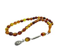 Sükrü Baba 33 Chapelet de prière islamique Tesbih fait à la main Faturan Misbaha Amber Prayerbeads Bakalite Tasbeeh Sistemli Turc Kehribar ambre naturel