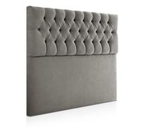 SUENOSZZZ-ESPECIALISTAS DEL DESCANSO Copenhague Tête de lit rembourrée avec boutons capitonnés pour lits de 150 cm (160 x 120 cm) tapissée en tissu anti-taches gris